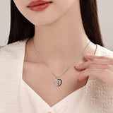 Hug Couple Necklace S925 Sterling Silver Hugging Necklace Anniversary Jewelry for Him and Her Lover Valentines Day Gift