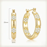 14K Gold Plated Cubic Zircon Hoop Earrings