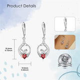 Sterling Silver Heart-Shaped Cubic Zircon Otter Cow Raccoon Leverback Earrings