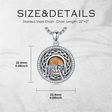 Sterling Silver Tiger Eye Eagle Lion Pendant Necklace for Men