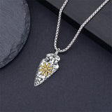 Sterling Silver Arrowhead Bear Claw Viking Compass Pendant Necklace