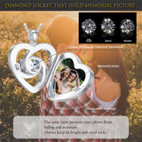 Personalized 925 Silver 1 ct Moissanite Locket That Holds Picture  Photo Heart Locket Necklace Gift for Beloved Ones Mother Women Mens