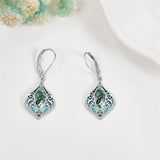 925 Sterling Silver Teardrop Bohemian Irish Celtic Drop Dangle Earrings Abalone Shell Filigree Jewelry Gifts For Women