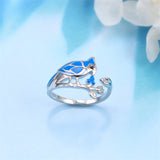 S925 Sterling Silver Blue Jay  Ring Animal Ring Jewelry Gifts