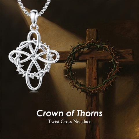 Sterling Silver Nial Cross David Pendant Necklace