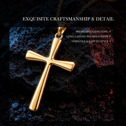 14K Gold Plated  Cross Necklace for Women Christian Jewelry  Birthday Christmas Gift