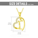 14K Gold Father Daughter Heart Pendant Necklace From Dad I Love You Forever