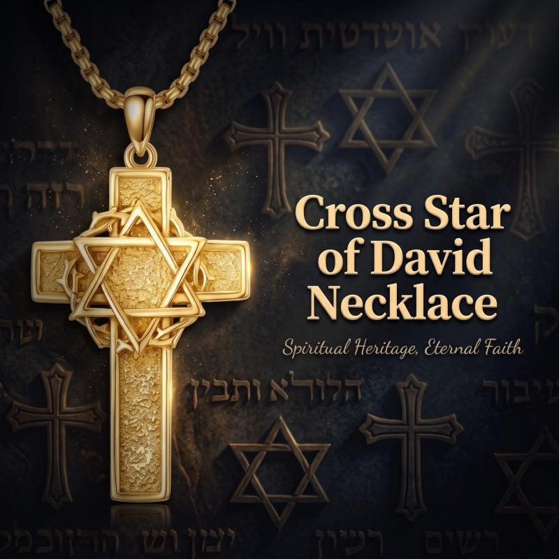 14K Gold Plated Cross Pendant Necklace for Men Religious Jewelry Christian Gift