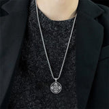 Sterling Silver Crown of Thorns Jesus St Benedict St Michael Pendant Necklace