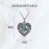 Sterling Silver Moonstone Turquoise Moss Agate Heart Shaped Urn Necklace for Ashes