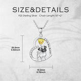 Sterling Silver 12 Month Birthstone Schnauzer Chihuahua Pitbull Pug Pendant Necklace for Women