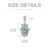 925 Sterling Silver Hamsa Charmfor Women Men Amulet Protector Jewelry Gifts