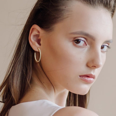 14K Gold Plated  Hoop Earrings for Women