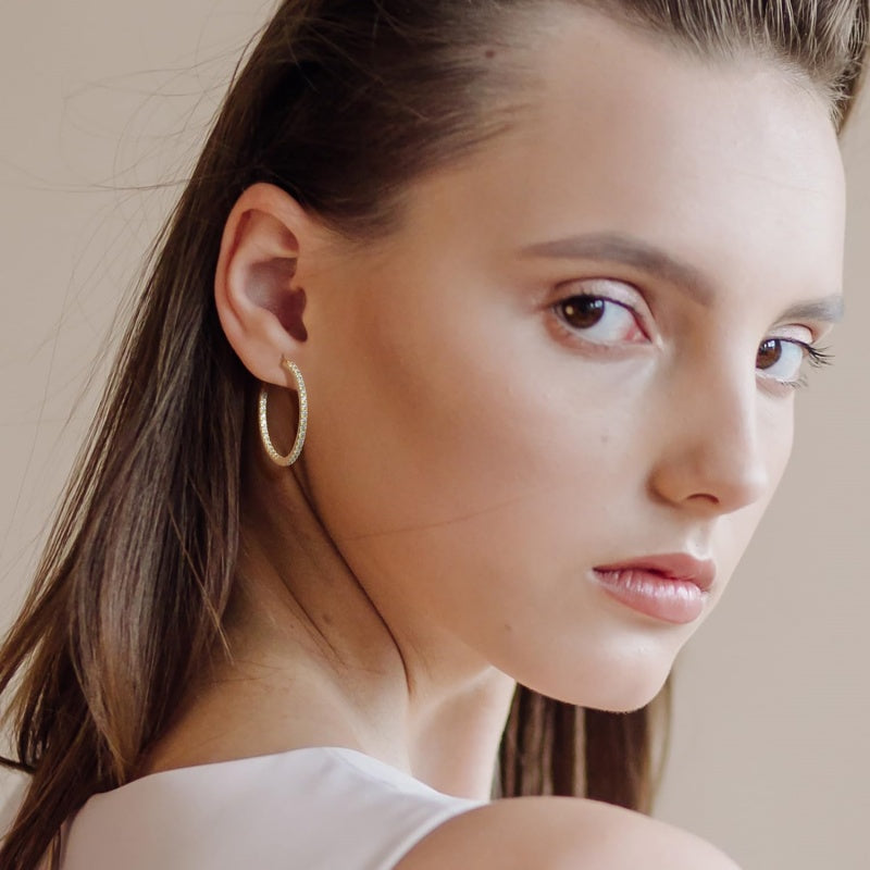 14K Gold Plated  Hoop Earrings for Women