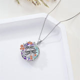 Sterling Silver Crystal Dragonfly Pendant Necklace