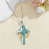 Sterling Silver Cross Pendant Necklace for Women Southwestern Cross Jewelry Gifts