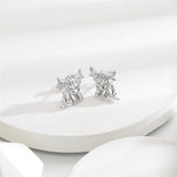 10K 14K 18K Solid Gold Highland Cow Stud Earrings