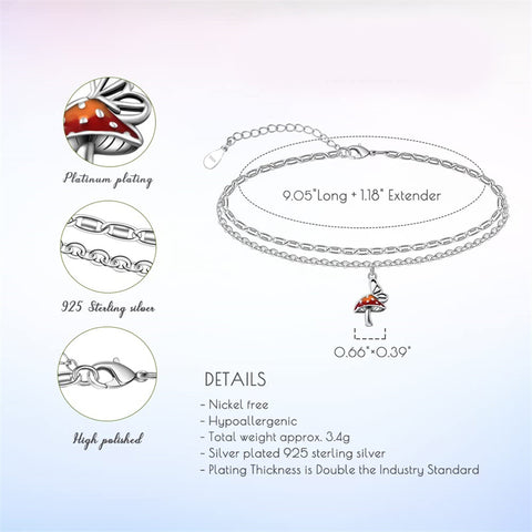 Sterling Silver Multi-layered Animal Anklet