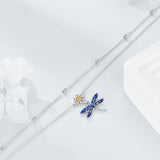 925 Sterling Silver Birthstone Dragonfly Anklet Butterfly Anklet Irish Celtic Jewelry for Women