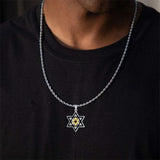 Sterling Silver Star of David Pendant Necklace for Men