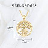 Sterling Silver Jerusalem Tree of Life Cross Religious Pendant Necklace