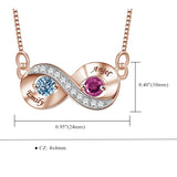 14K Gold 2  Simulated Birthstone Personalized Engraved Pendant Necklace for Women