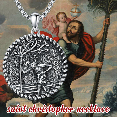 Sterling Silver Crown of Thorns Jesus St Benedict St Michael Pendant Necklace