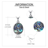 Tree of Life Urn Necklaces for Ashes Sterling Silver Abalone Shell Tree of Life Cremation Jewelry Memory Gift for Women