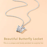 Copper Personalized  Photo Hollow Butterfly Pendant Necklace
