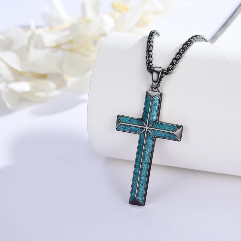 14K Gold Plated Cross Pendant Necklace Protection Jewelry Religious Gift
