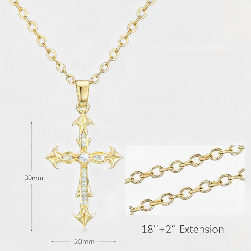 14K Gold Plated Cross Infinity  Pendant Necklace  for Women