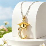 Initial  Graduation 14K Gold Plated Inspiring Grad Pendant Necklace Graduations Jewelry Gifts
