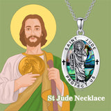 Sterling Silver St Michael St Benedict St Anthony St Jude Medal Pendant Necklace