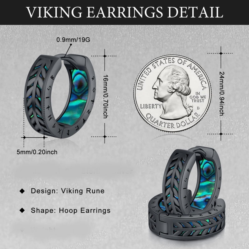 14K Gold Plated  Viking Hoop Earrings
