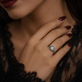 Sterling Silver 10K 14K 18K Gold Custom Engraved Moissanite Engagement Wedding Ring
