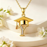 Initial  Graduation 14K Gold Plated Inspiring Grad Pendant Necklace Graduations Jewelry Gifts