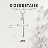 Sterling Silver Cross Pendant Necklace Christian Religious Jewelry Gifts for Anniversary