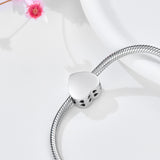 S925 Sterling Silver Personalized Photo Charm Fit Pandora Bracelet Necklace Customized Heart Round Shape Picture Bead