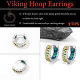 14K Gold Plated  Viking Hoop Earrings