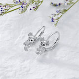 925 Sterling Silver Axolotl Leverback Earrings