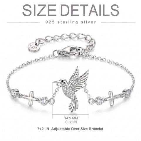Sterling Silver Dragonfly Butterfly Cardinal Hummingbird Jesus Fish Lotus Daisy Sunflower Rose Faith Cross Bracelet