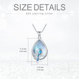 Sterling Silver Moonstone  Blue Jay  Cardinal Pendant Necklace