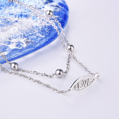 Sterling Silver Multi-layered Animal Anklet