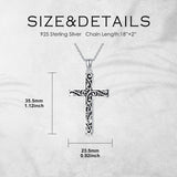 Sterling Silver Cross Pendant Necklace Christian Religious Jewelry Gifts for Anniversary