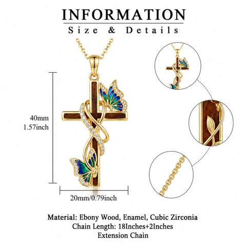 14K Gold Plated Wooden Pendant Necklace Beliefs jewelry