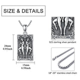 Sterling Silver Tarot Card 12 Zodiac Sign Pendant Necklace