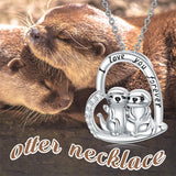 Sterling Silver Koala Raccoon Fox Otter Pendant   Necklace