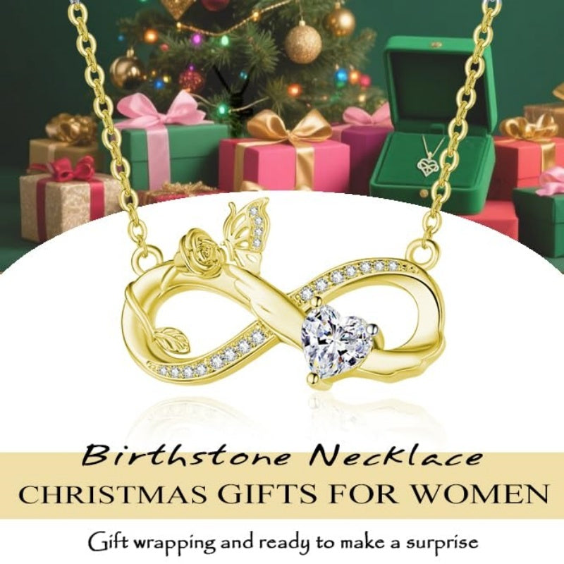 14K Gold Plated Birthstone Butterfly Necklace for Women Ideal Gift for Anniversary Christmas Birthday