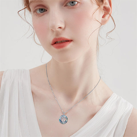 Sterling Silver Crystal Tree of Life Family Pendant Necklace for 1 to 5 Children