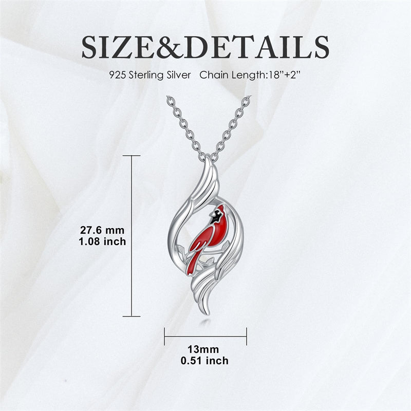 Sterling Silver Dove Hummingbird Red Cardinal Pendant Necklace